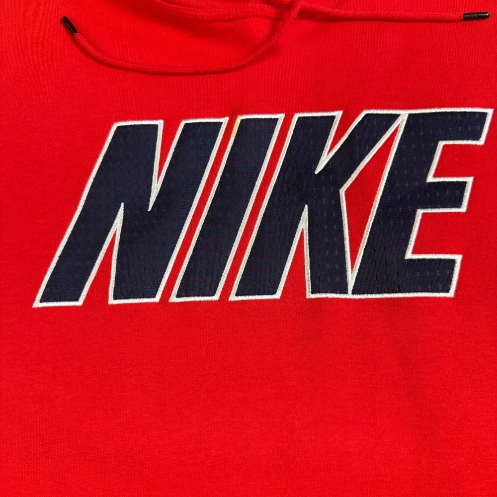 Nike‎ Hoodie Mens XXL Red Pullover Logo Sweatshirt Athleisure Sportswear Retro